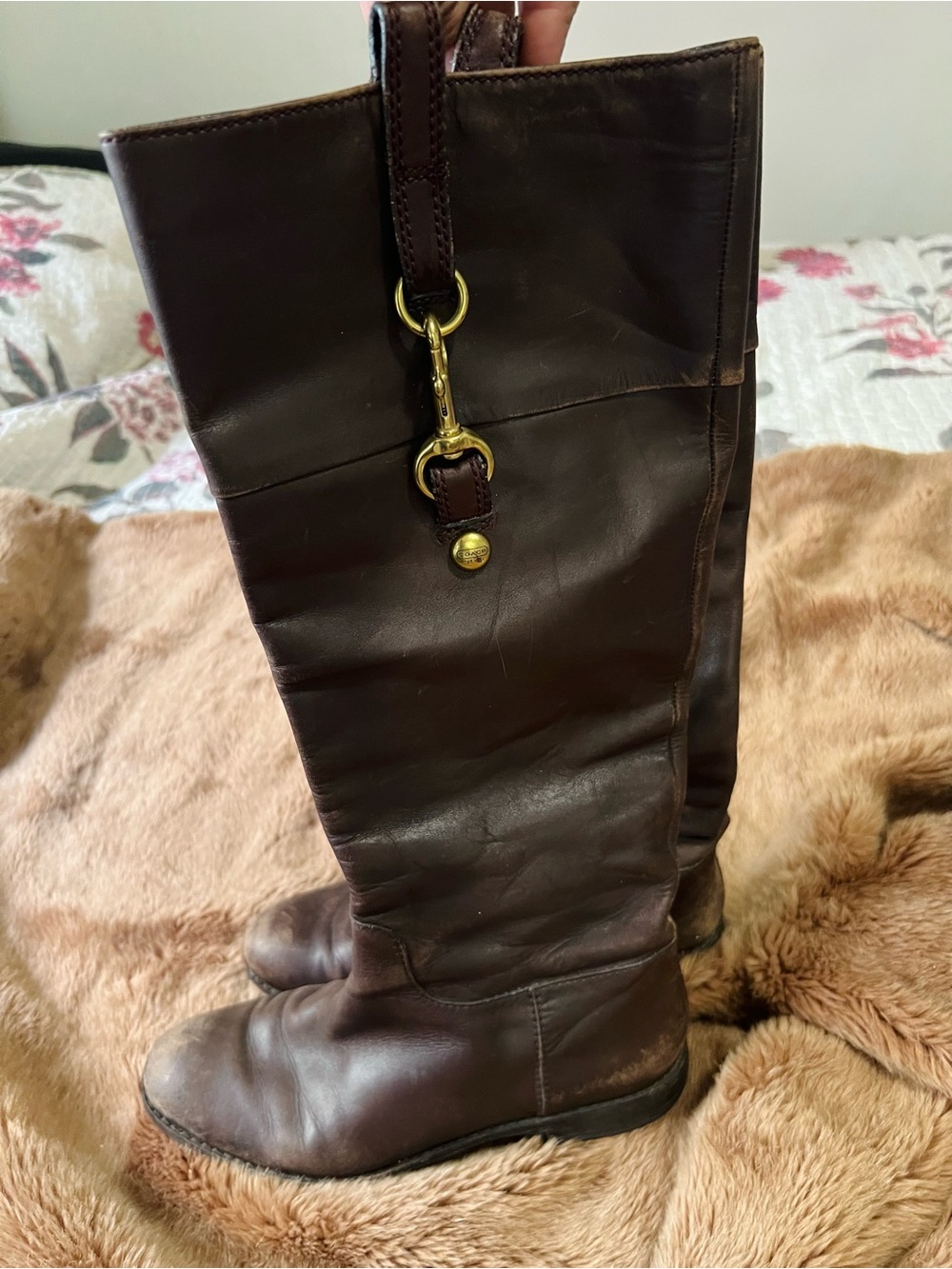 Coach Brown Leather Tall Boots – Size 8